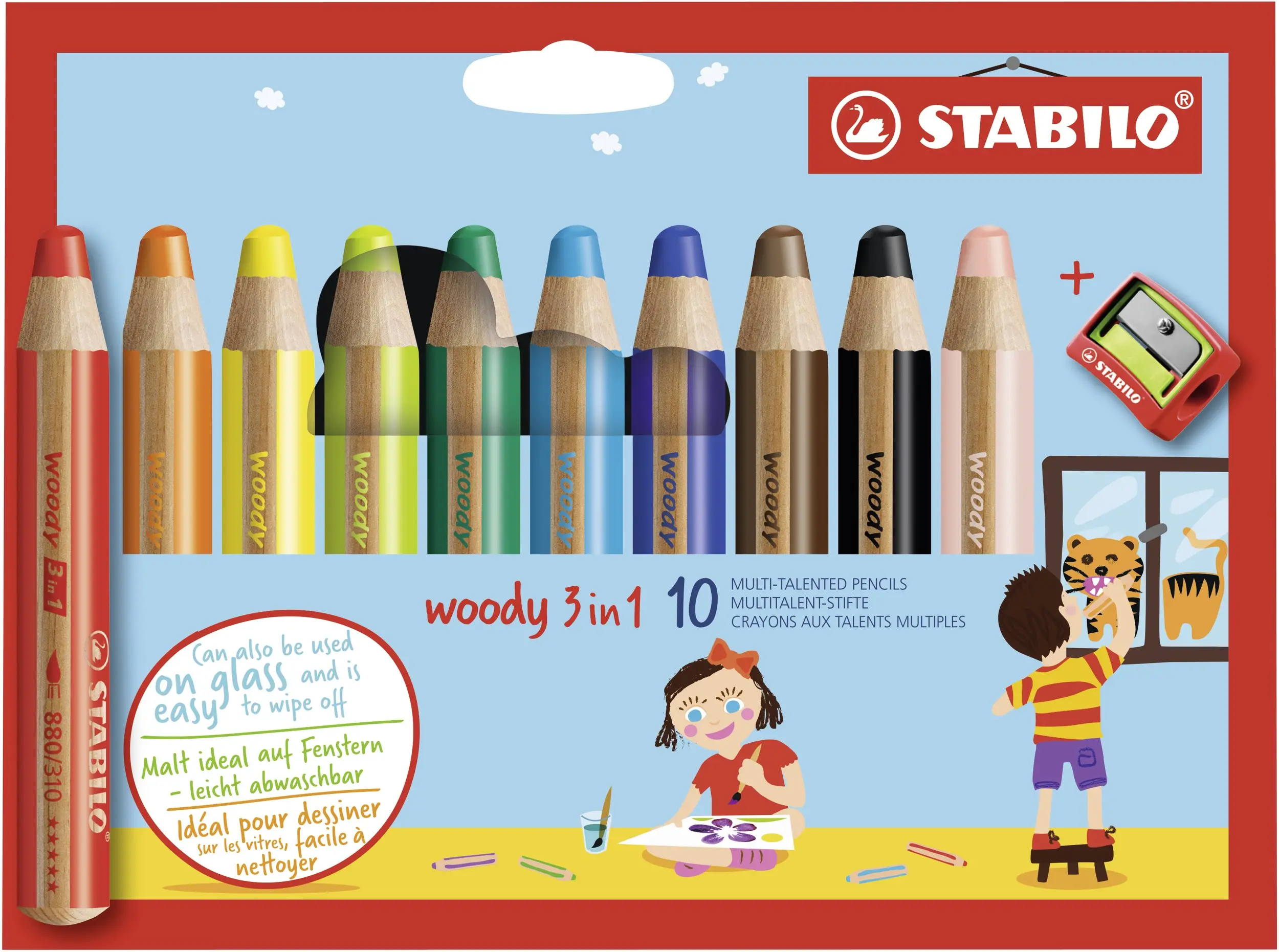 STABILO Multitalentstift woody 3 in 1, 10er Kartonetui (EAN: 4006381346917)