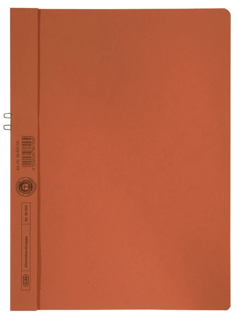 ELBA Klemmhandmappe, DIN A4, ohne Vorderdeckel, orange (EAN: 4002030361539)