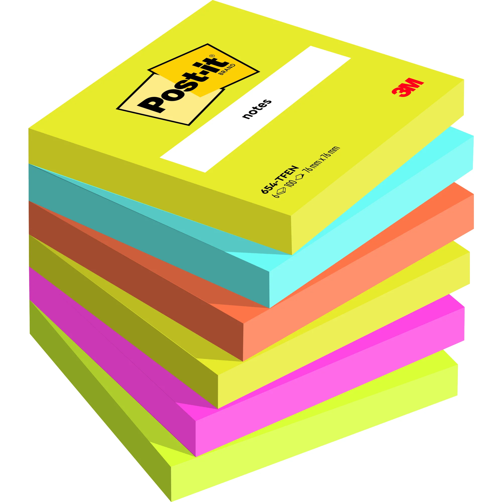 Post-it Haftnotizen notes, 76 x 76 mm, Energetic Collection (EAN: 4064035083663)