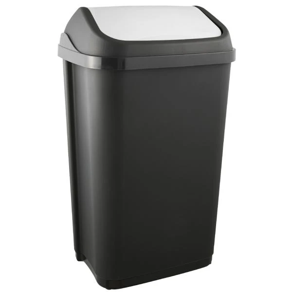 keeeper Abfalleimer "swantje", 50 Liter, silber / anthrazit (EAN: 4001515308953)