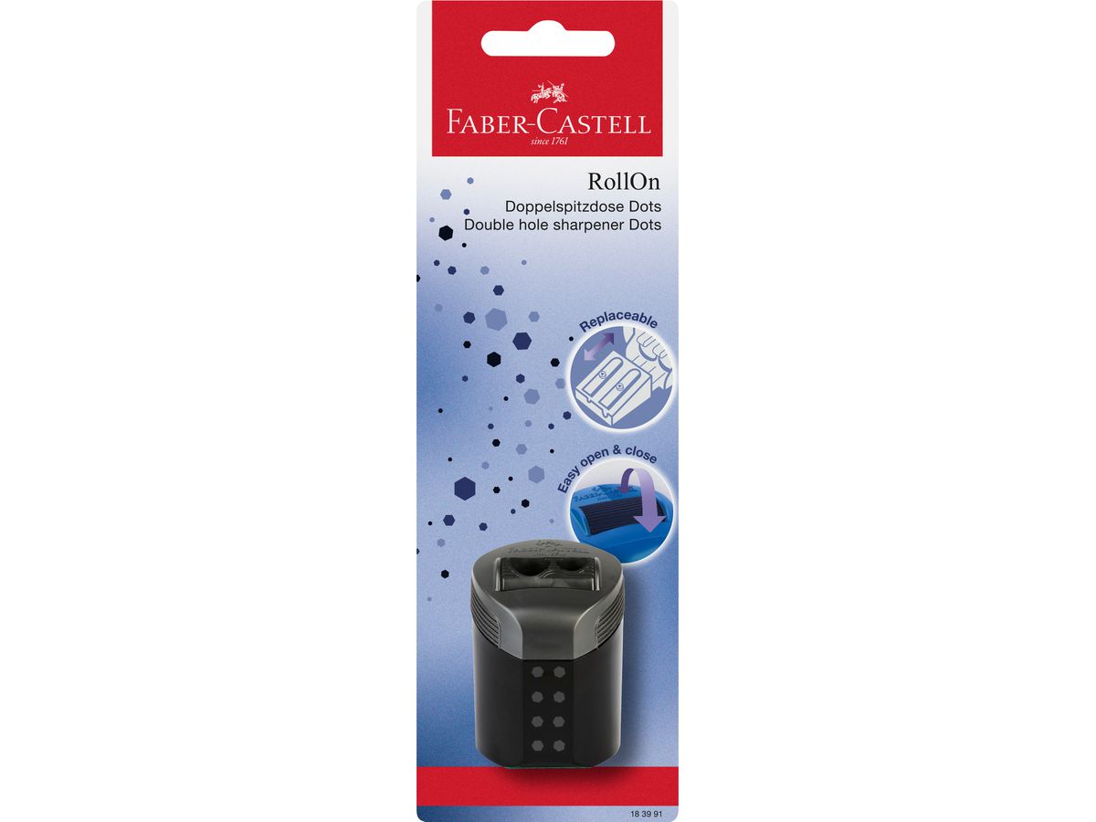 FABER-CASTELL Doppelspitzdose RollOn DOTS, Blisterkarte (EAN: 4005401839910)
