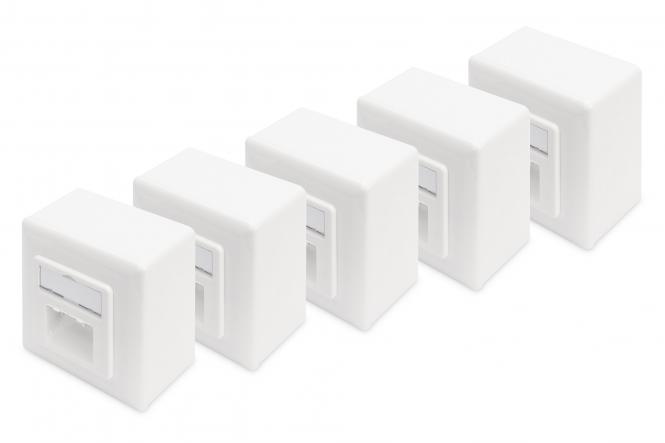 DIGITUS Aufputzdose Kat.6, Klasse E, 2 x RJ45, geschirmt (EAN: 4016032175742)