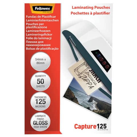 Fellowes Laminierfolientasche, 54 x 86 mm, 250 mic (EAN: 0077511539664)