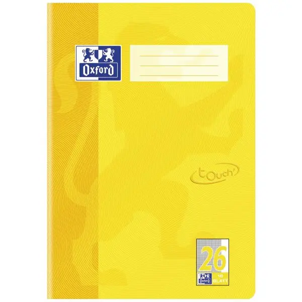 Oxford Schulheft "Touch", DIN A4, Lineatur 26, sonnengelb (EAN: 4006144005907)
