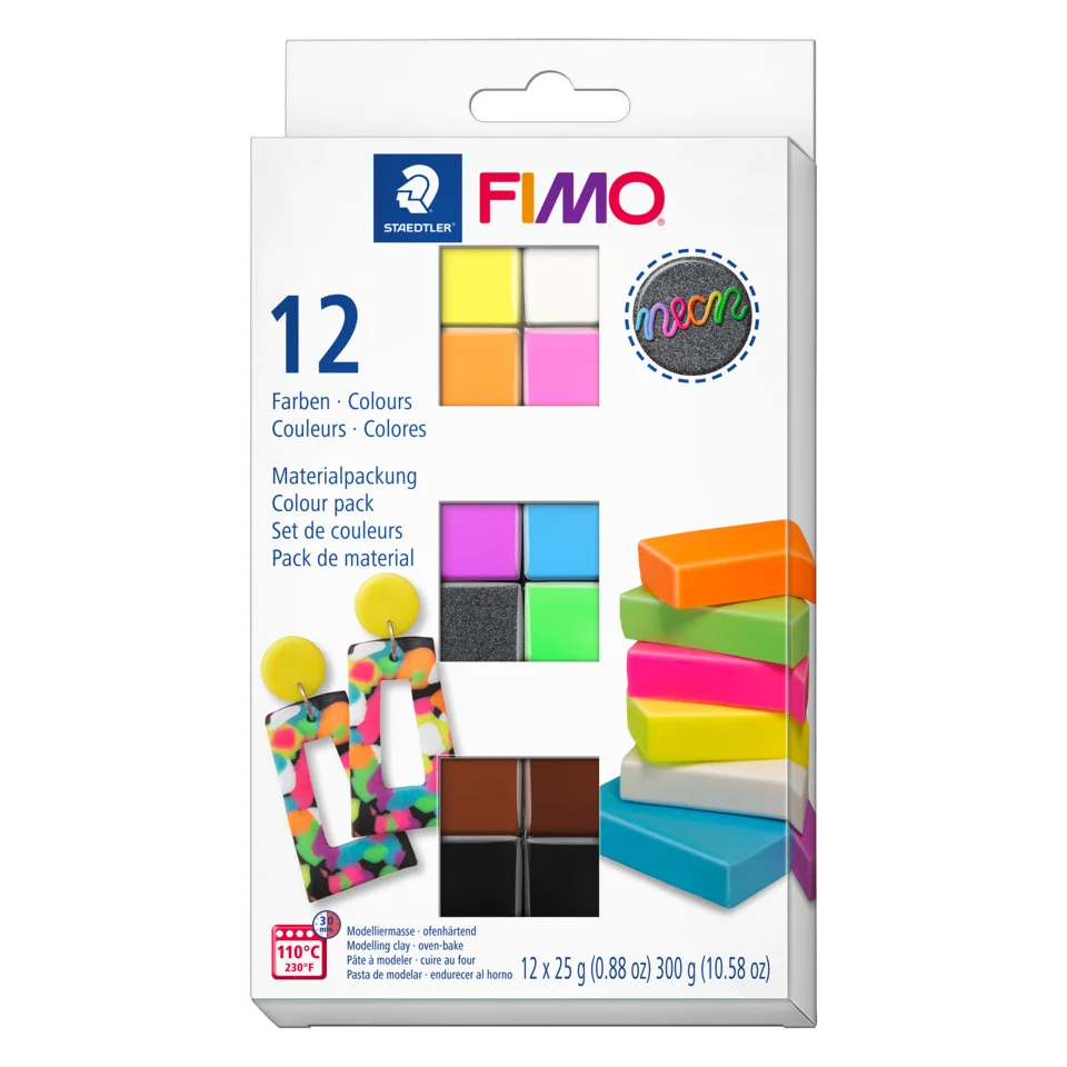 FIMO Modelliermasse-Set "neon", 12er Set (EAN: 4007817096581)