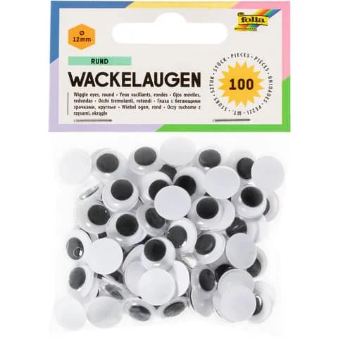 folia Wackelaugen, rund, 12 mm, nicht selbstklebend, weiß (EAN: 4001868750027)