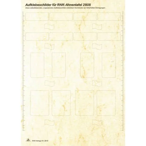 RNK Verlag Etikettenblätter f. Ahnentafel "Skizzierter Baum" (EAN: 4002871281805)