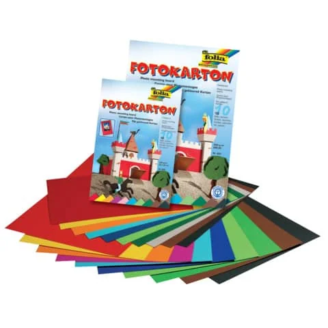 folia Fotokarton, DIN A4, 300 g/qm, farbig sortiert (EAN: 4001868614091)