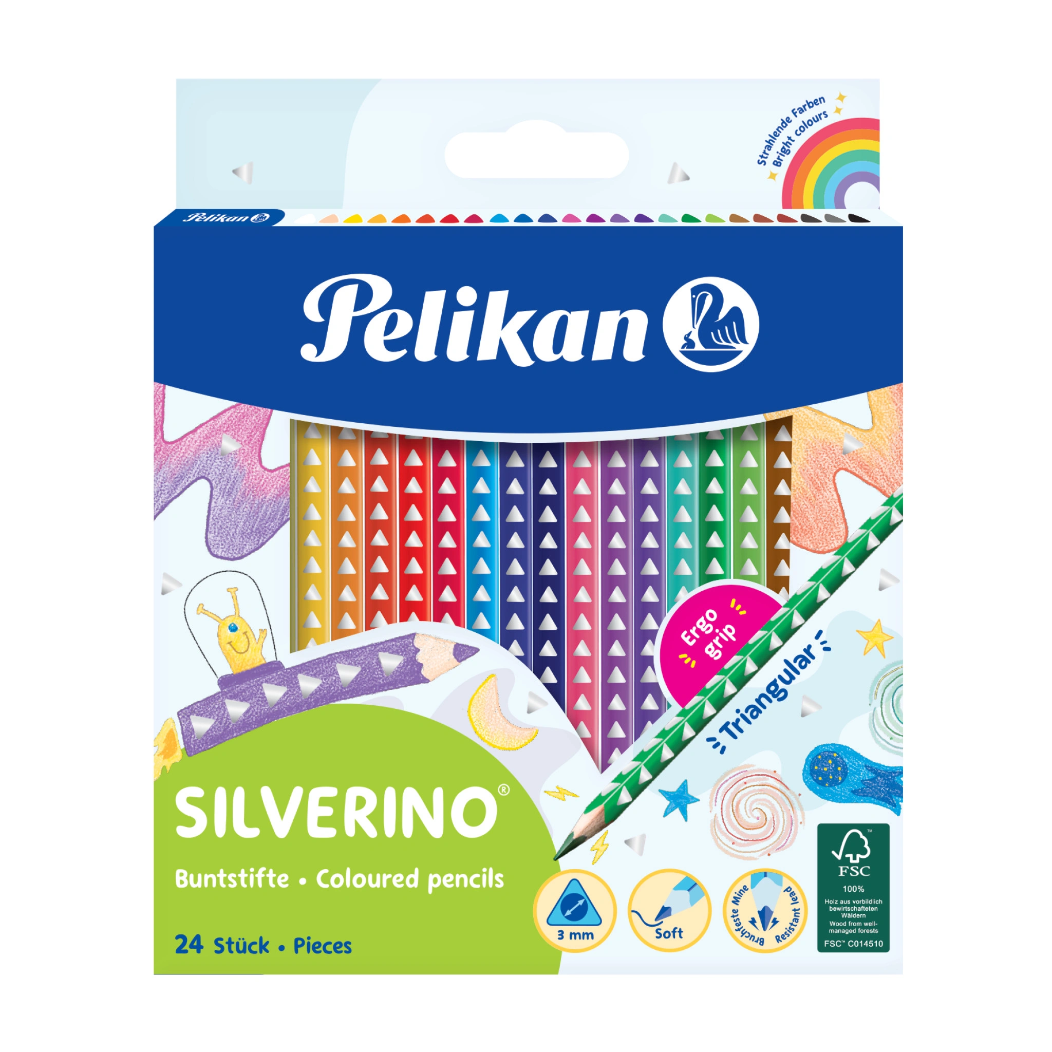 Pelikan Dreikant-Buntstifte SILVERINO dünn, 24er Kartonetui (EAN: 4012700700667)