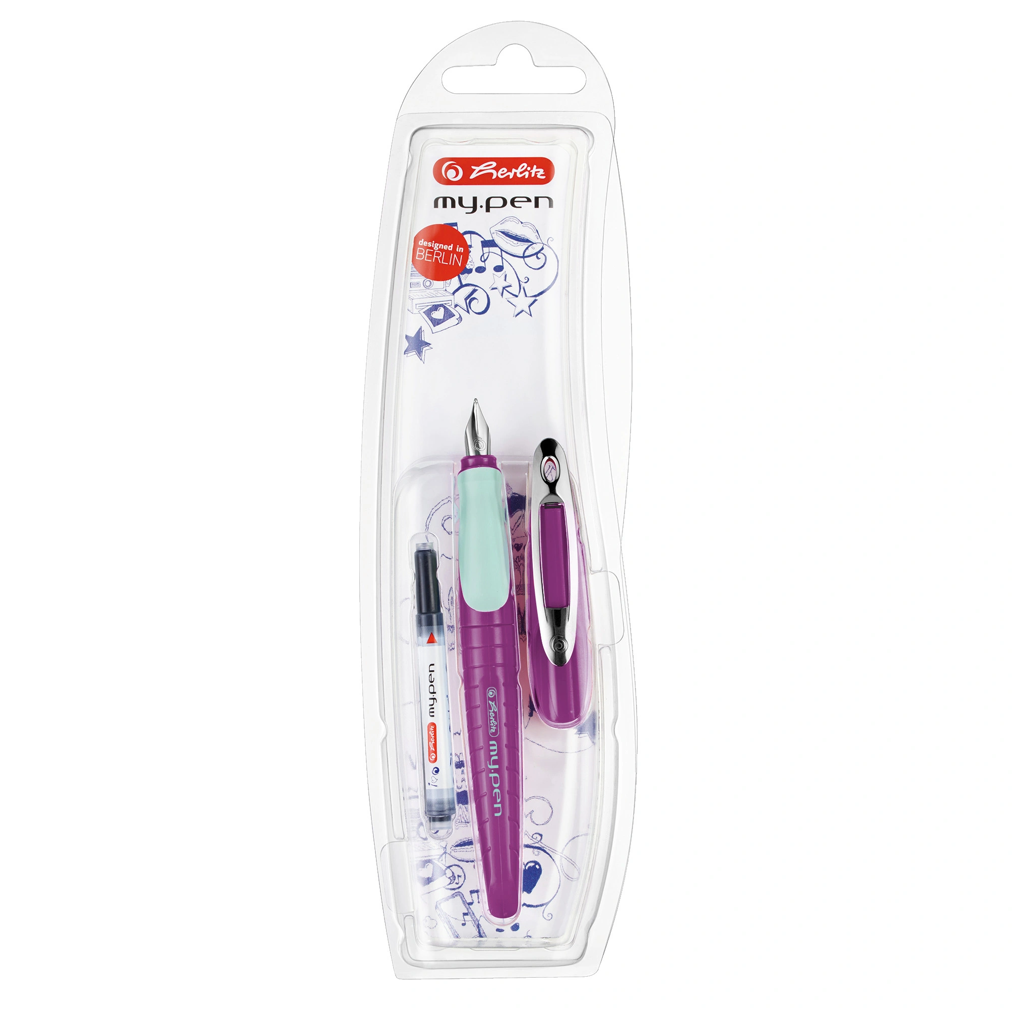 herlitz Füllhalter my.pen, Federbreite: M, lila/minze (EAN: 4008110419602)