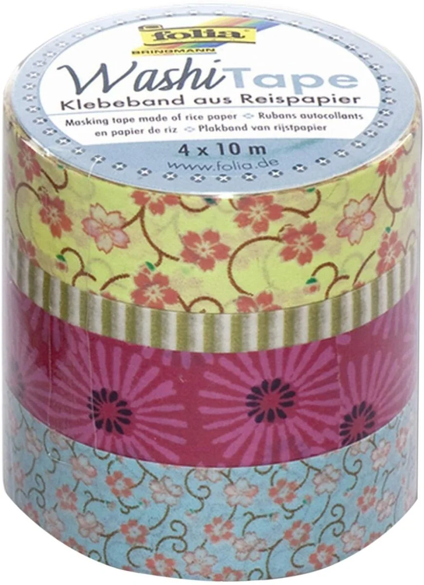 folia Deko-Klebeband Washi-Tape BLUMENREIGEN, 4er Set (EAN: 4001868055139)