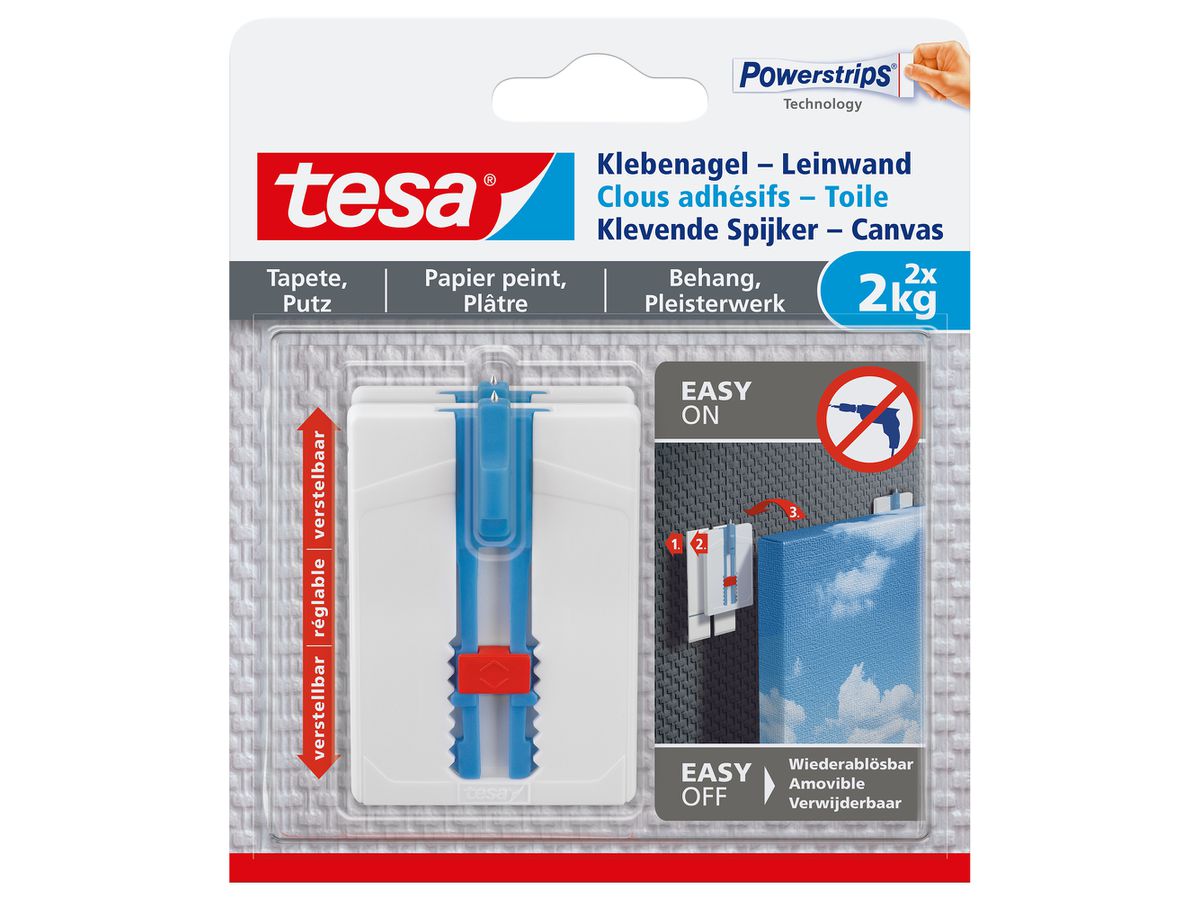 tesa Powerstrips Klebenagel, für Tapete & Putz, 2,0 kg (EAN: 4042448537102)