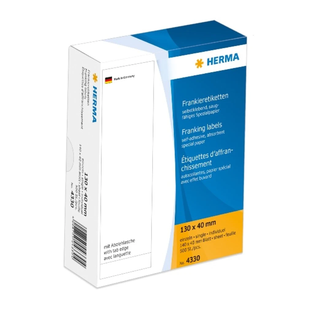 HERMA Frankier-Etiketten, 130 x 40 mm, einzeln, weiß (EAN: 4008705043304)