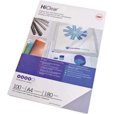 GBC Einbanddeckel HiClear, DIN A4, PVC, 0,30 mm, glasklar (EAN: 5028252262545)