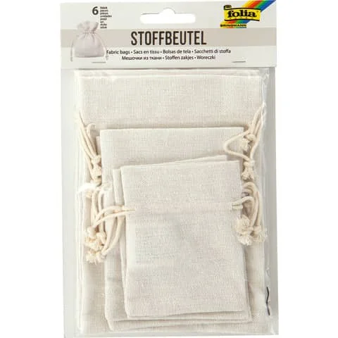 folia Stoffbeutel NATUR, in 3 Größen sortiert (EAN: 4001868115574)