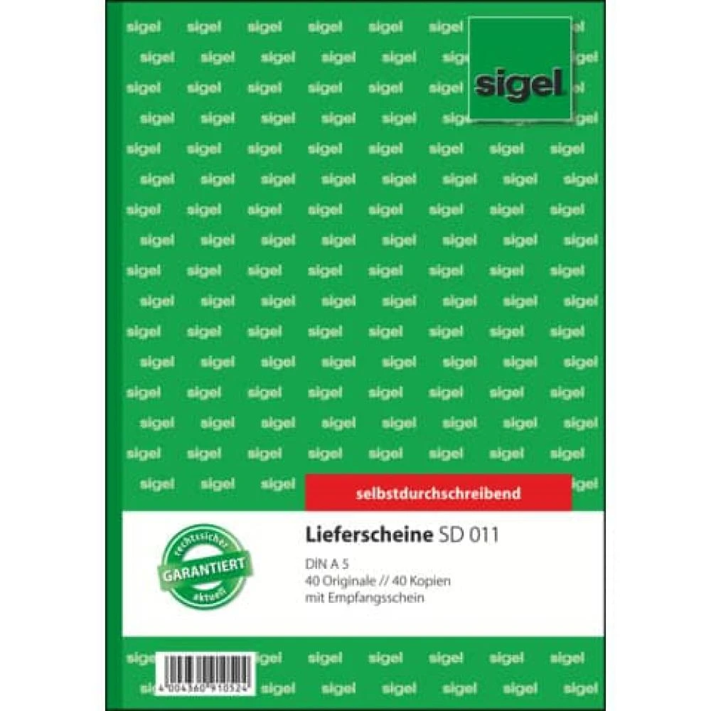 sigel Formularbuch "Lieferschein mit Empfangsschein", A5, SD (EAN: 4004360910524)
