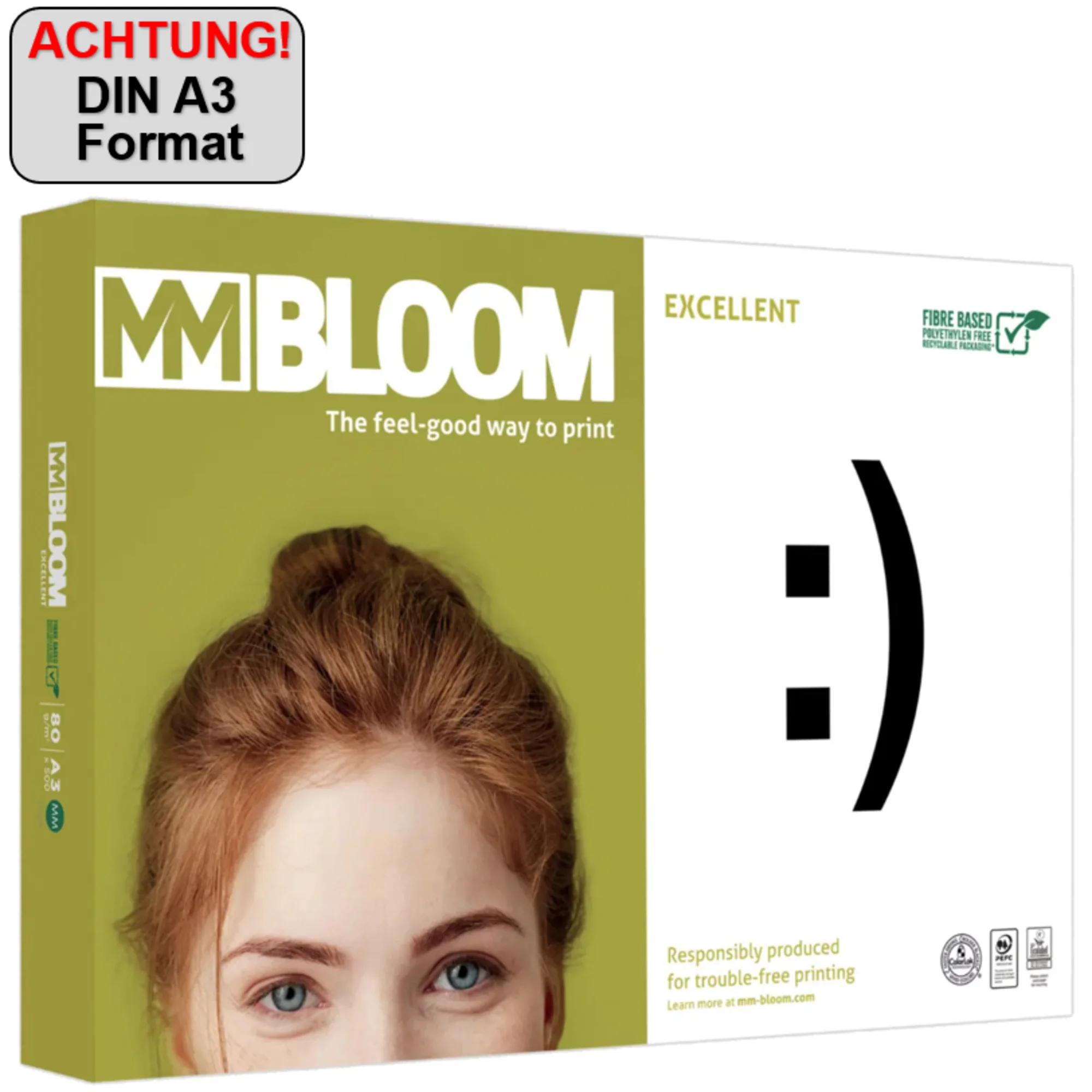 BLOOM Multifunktionspapier EXCELLENT, A3, 80 g/qm, weiß (EAN: 5901657001172)