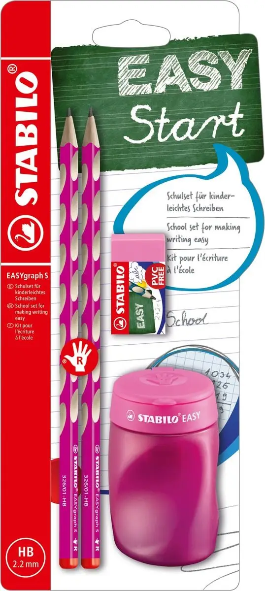 STABILO Schulset EASYgraph S, für Rechtshänder, pink (EAN: 4006381566735)