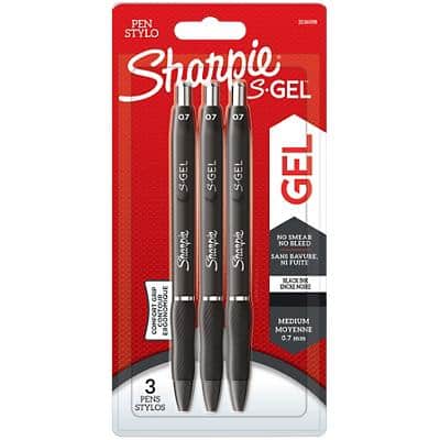 Sharpie Gelschreiber S-GEL, 0,7 mm, schwarz, 3er Blister (EAN: 3026981365980)