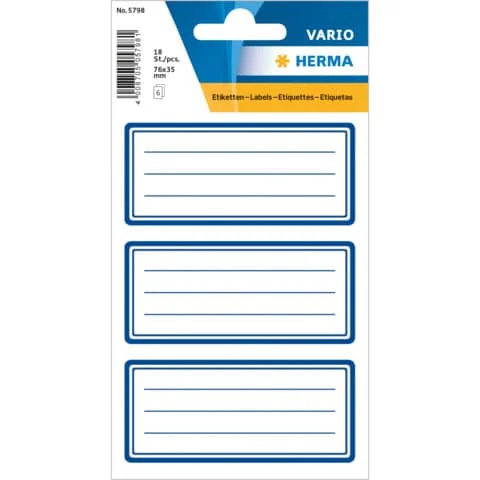 HERMA Buchetiketten, blaue Randgestaltung, 76 x 35 mm (EAN: 4008705057981)