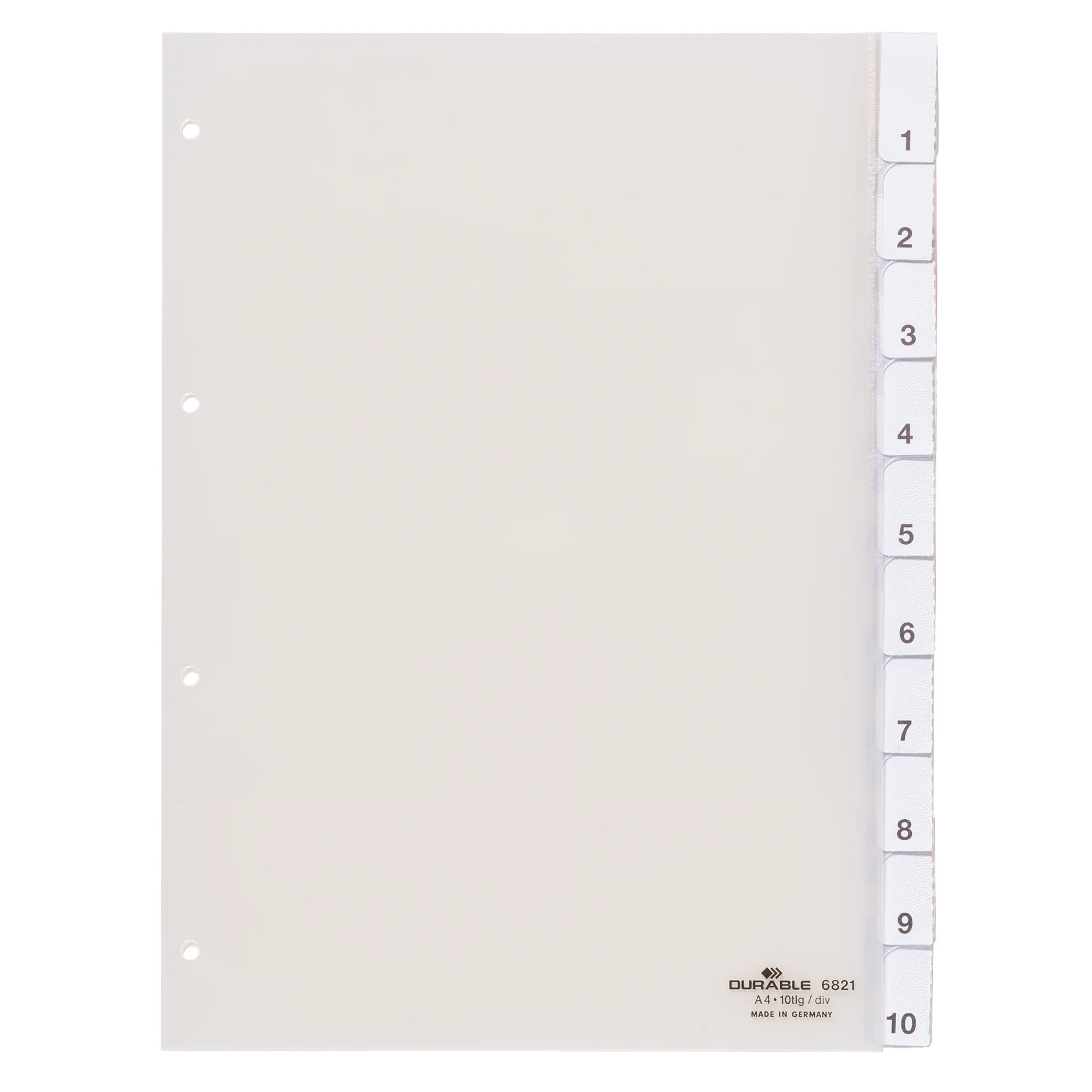 DURABLE Kunststoff-Register, A4, 10-teilig, transparent (EAN: 4005546630106)