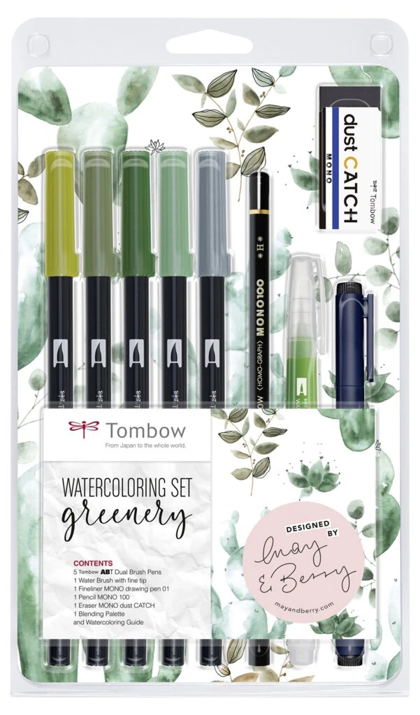 Tombow Watercoloring-Set "Greenery", 11-teilig (EAN: 4003198130258)