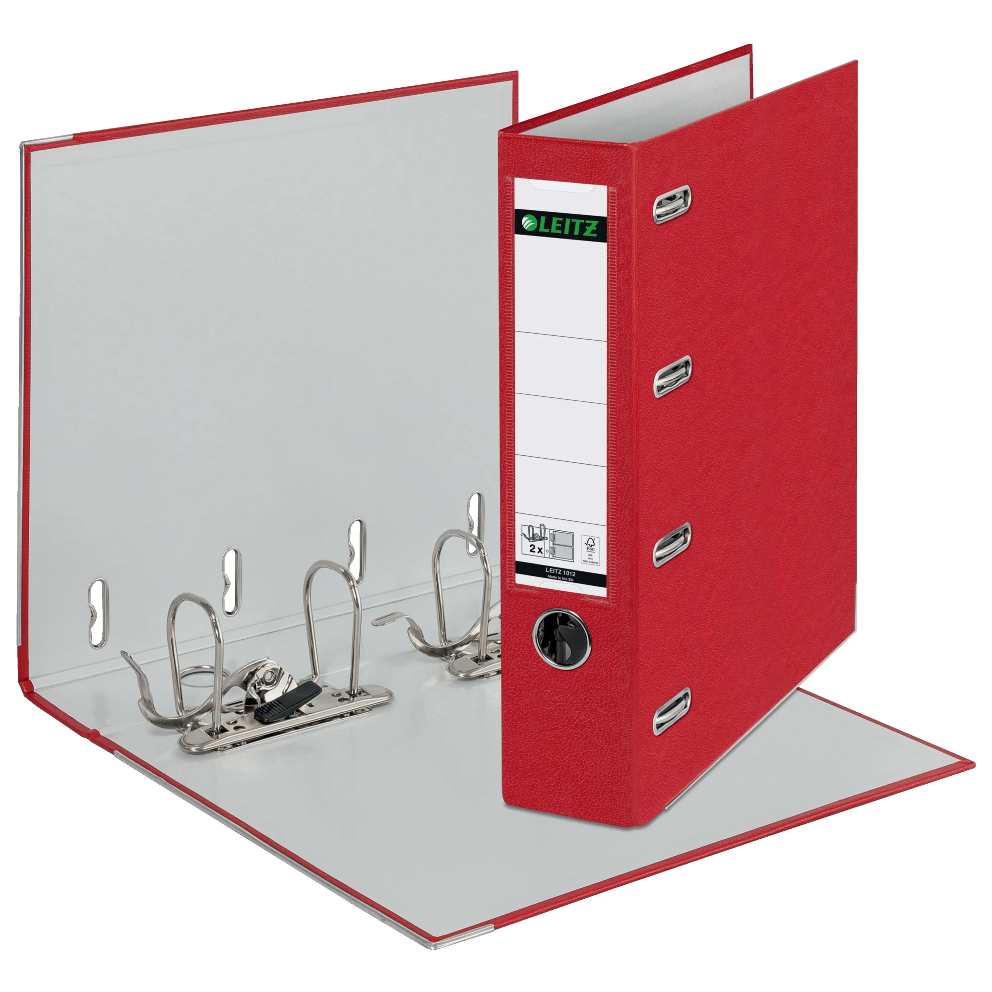 LEITZ Plastik-Doppelordner, für 2 x A5 quer, 75 mm, rot (EAN: 4002432300716)