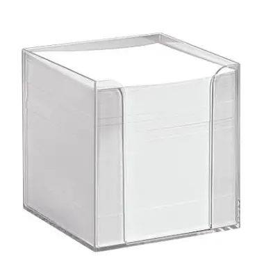 folia Zettelbox, Kunststoff, glasklar, Füllung: weiß (EAN: 4001868099003)