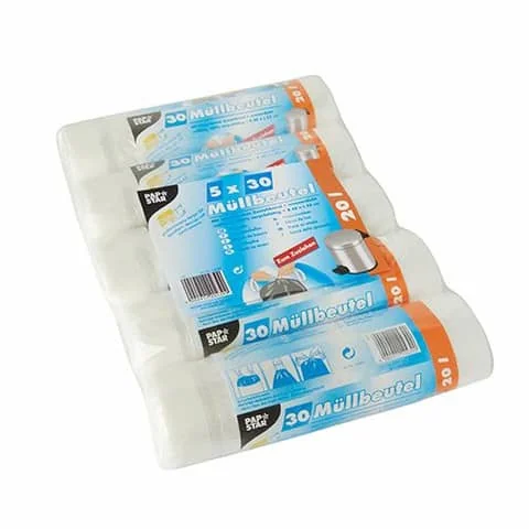 STARPAK Mülleimerbeutel HDPE, mit Zugband, 20 Liter, transparent (EAN: 4002911204399)