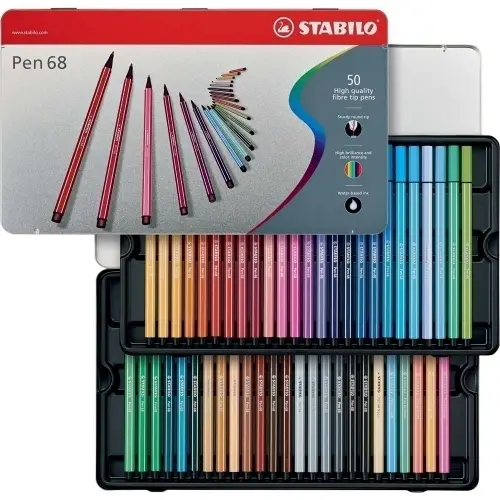 STABILO Fasermaler Pen 68, 50er Metalletui (EAN: 4006381327299)