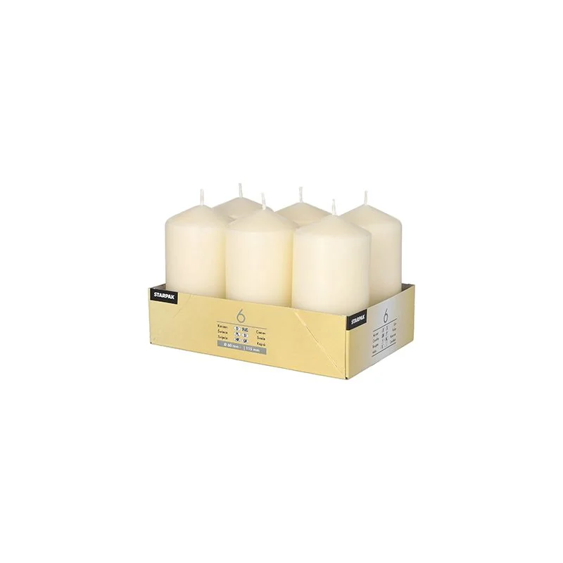 STARPAK Stumpenkerze, Durchmesser: 60 mm, creme (EAN: 4002911179918)