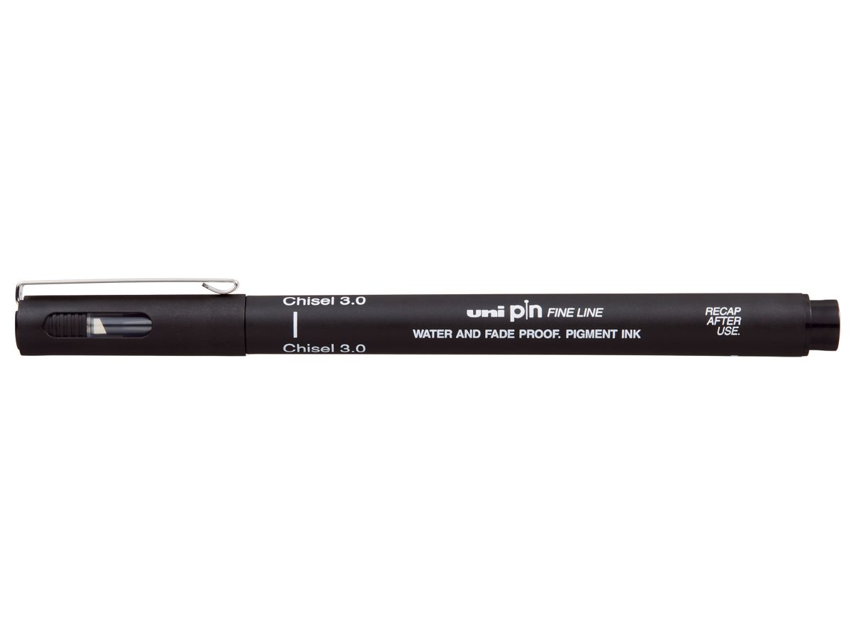 uni-ball Fineliner PIN Chisel 3.0, Keilspitze, schwarz (EAN: 4902778270998)