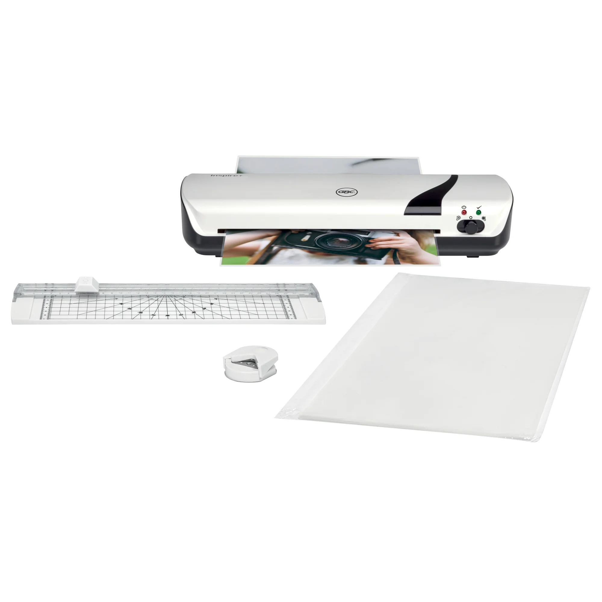 GBC Laminiergeräte-Set Inspire+, bis DIN A4, 8-teilig, weiß (EAN: 5028252639040)