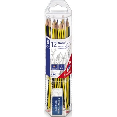 STAEDTLER Bleistift Noris, 12er Promopack + Radierer (EAN: 4007817611265)