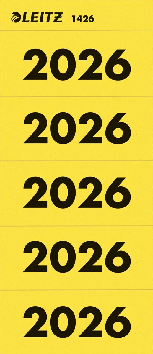 LEITZ Ordner-Inhaltsschild "Jahreszahl 2026", gelb (EAN: 4002432136070)