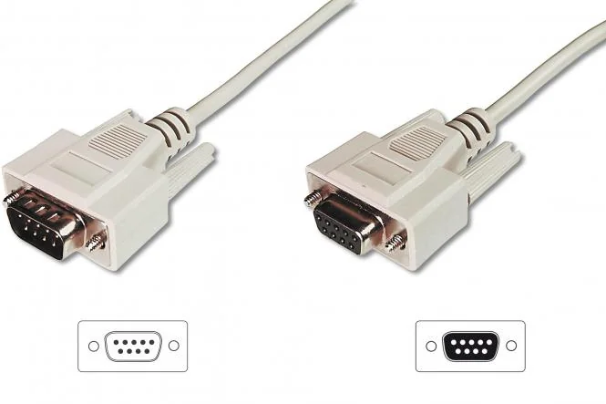 DIGITUS 9-Pol Sub-D Kabel, Stecker - Kupplung, 10,0 m, beige (EAN: 4016032301493)