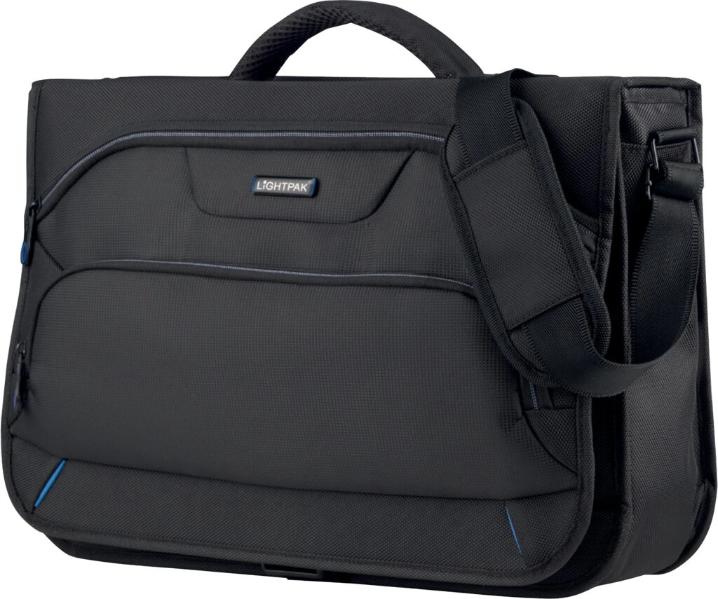 LiGHTPAK Umhängetasche "SOLAR", mit Laptopfach, schwarz (EAN: 4021068461196)