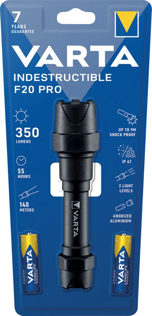 VARTA Taschenlampe "Indestructible F20 Pro", inkl. 2x AA (EAN: 4008496987238)