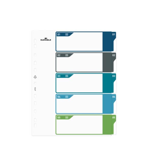 DURABLE Kunststoff-Register, Zahlen, A4+, 5-teilig, 1 - 5 (EAN: 4005546735092)