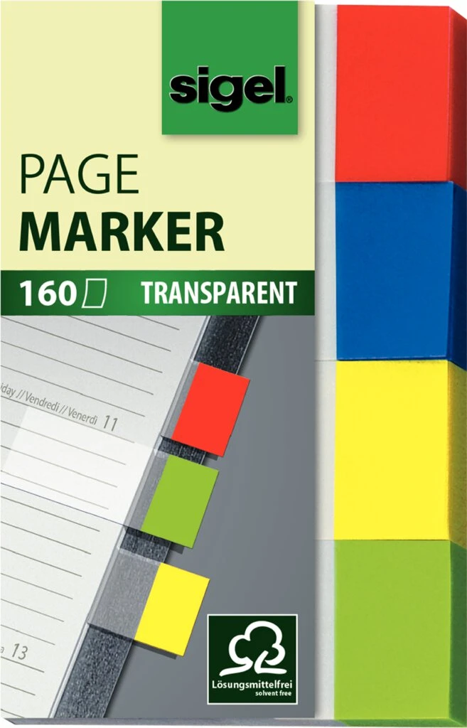 sigel Haftmarker Transparent, 50 x 20 mm, 160 Blatt (EAN: 4004360934452)