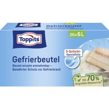 TOPPITS Gefrierbeutel, 20 x 6 Liter, 290 x 410 mm (EAN: 4008871208095)