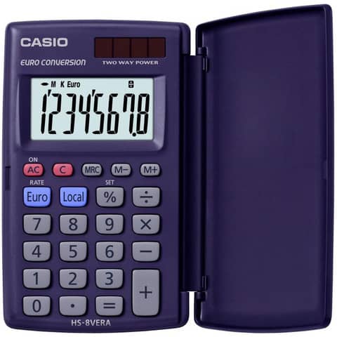 CASIO Taschenrechner HS-8 VERA, Solar-/ Batteriebetrieb (EAN: 4549526613746)