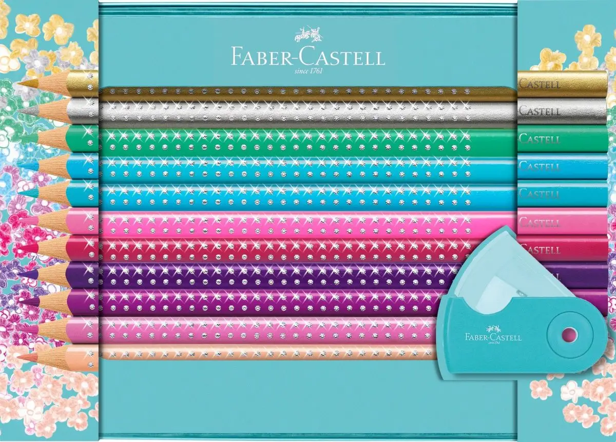 FABER-CASTELL Dreikant-Buntstifte GRIP SPARKLE, Geschenkset (EAN: 4005402016419)