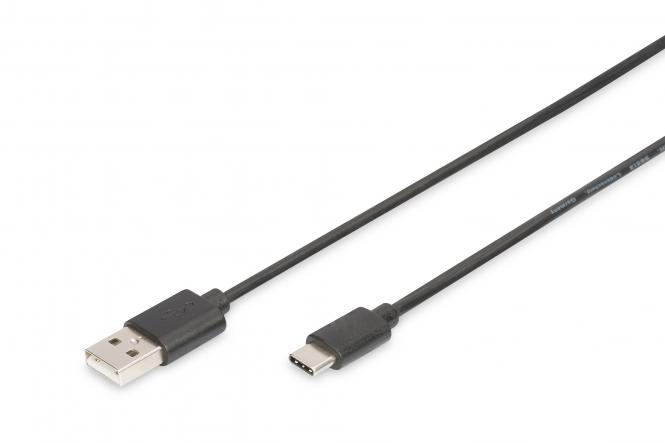 DIGITUS USB 2.0 Anschlusskabel, USB-C - USB-A, 1,8 m (EAN: 4016032455240)