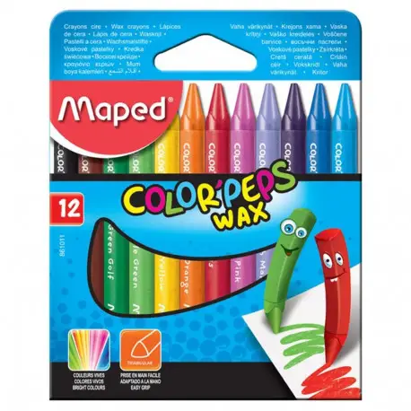 Maped Wachsmalstift COLOR'PEPS WAX, 12er Kartonetui, farbig sortiert (EAN: 3154148610113)