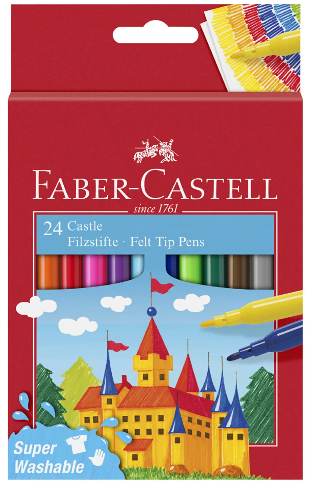 FABER-CASTELL Fasermaler CASTLE, 24er Kartonetui (EAN: 4005405542021)