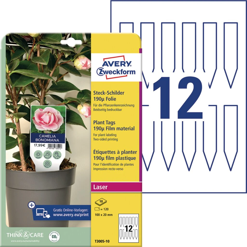 AVERY Zweckform Steckschilder, Folie, 100 x 20 mm, weiß (EAN: 4004182335406)
