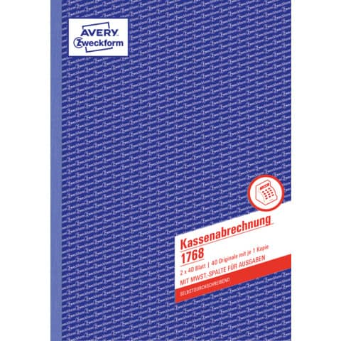 AVERY Zweckform Formularbuch "Kassenabrechnung", A4 (EAN: 4004182017685)