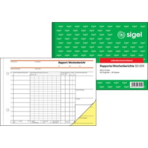 sigel Formularbuch "Rapport/Wochenbericht", A5 quer, SD (EAN: 4004360972959)