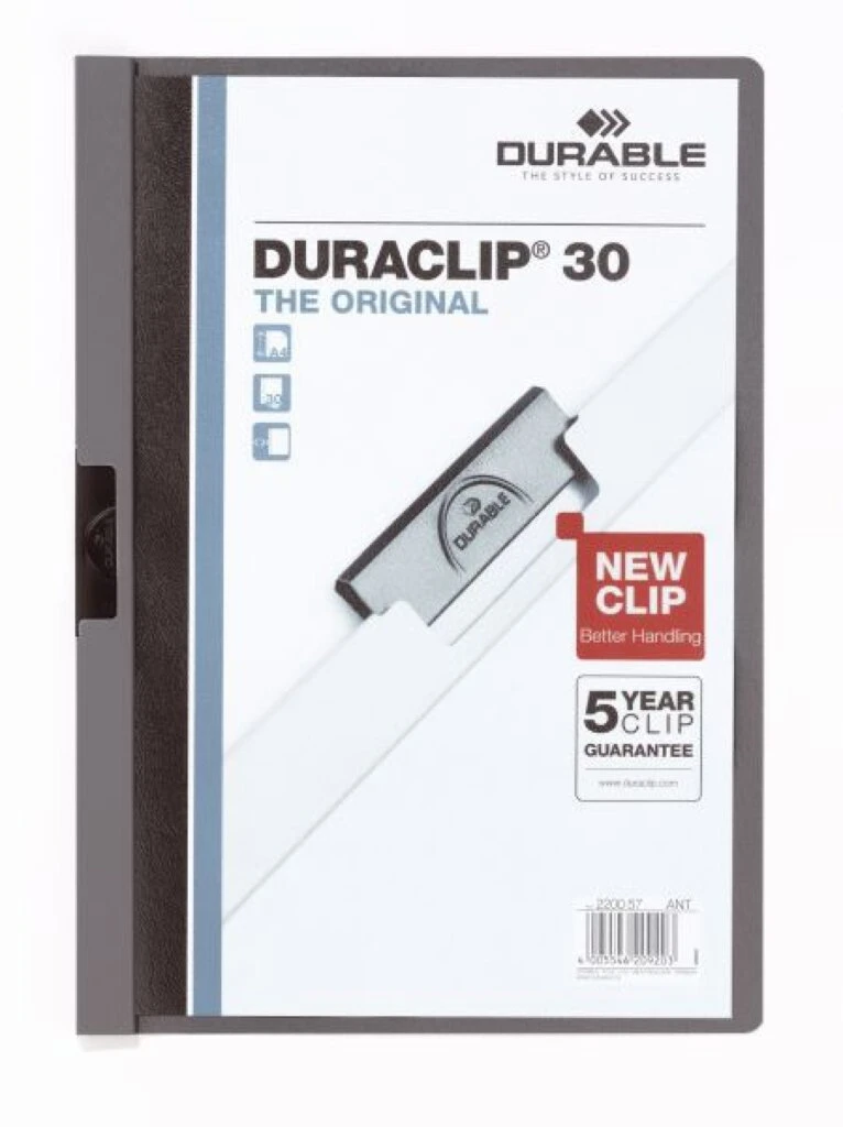 DURABLE Klemmhefter DURACLIP ORIGINAL 30, DIN A4, anthrazit (EAN: 4005546209203)